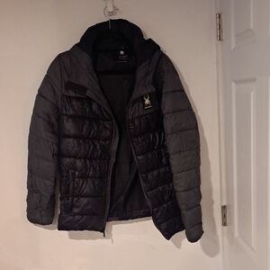 Spyder Charcoal and Black Quilted Jacket Size M
